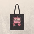 Tote Bag — 'Sticking My Feet in Reading Smot' Cute Pink Book Lover Canvas Tote